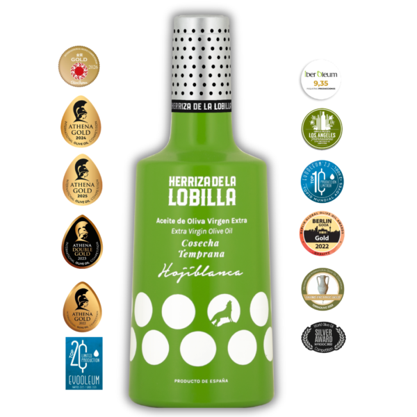botella de aceite de oliva virgen extra hojiblanca herriza de la lobilla