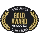 Insignia premio obtenido en World Olive Oil Competition GOLD AWARD 2021