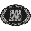 Insignia premio obtenido en World Olive Oil Competition SILVER AWARD 2022