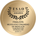 Insignia premio obtenido en ESAO Awards como finalista en Mejor AOVE Comunidad de Andalucía elaborado por un productor 2020 - 2021