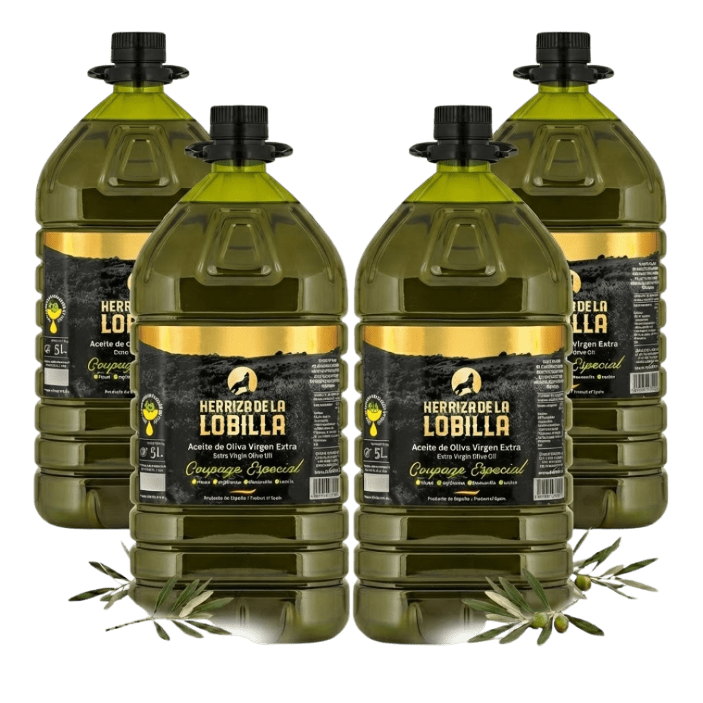 pack cuatro botellas 5 litros AOVE coupage especial herriza de la lobilla