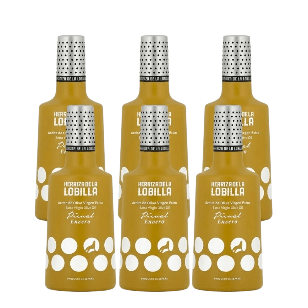 pack seis botellas 500 ml AOVE picual en envero herriza de la lobilla