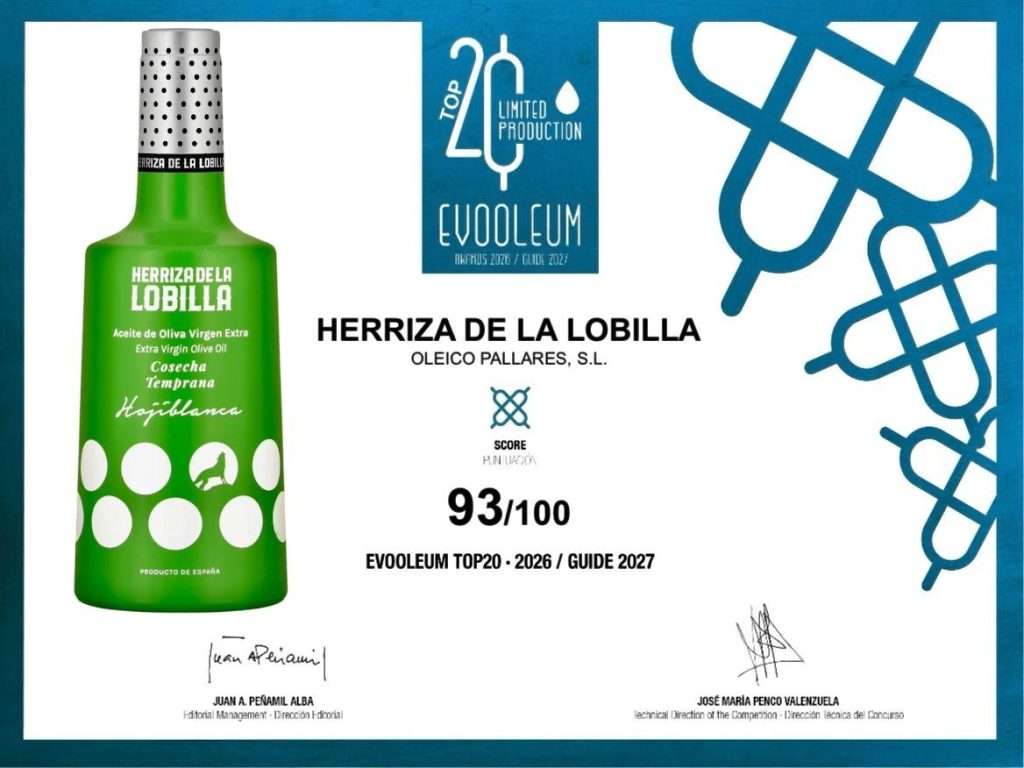 Premio mejor hojiblanca del mundo EVOOLEUM Herriza de La Lobilla